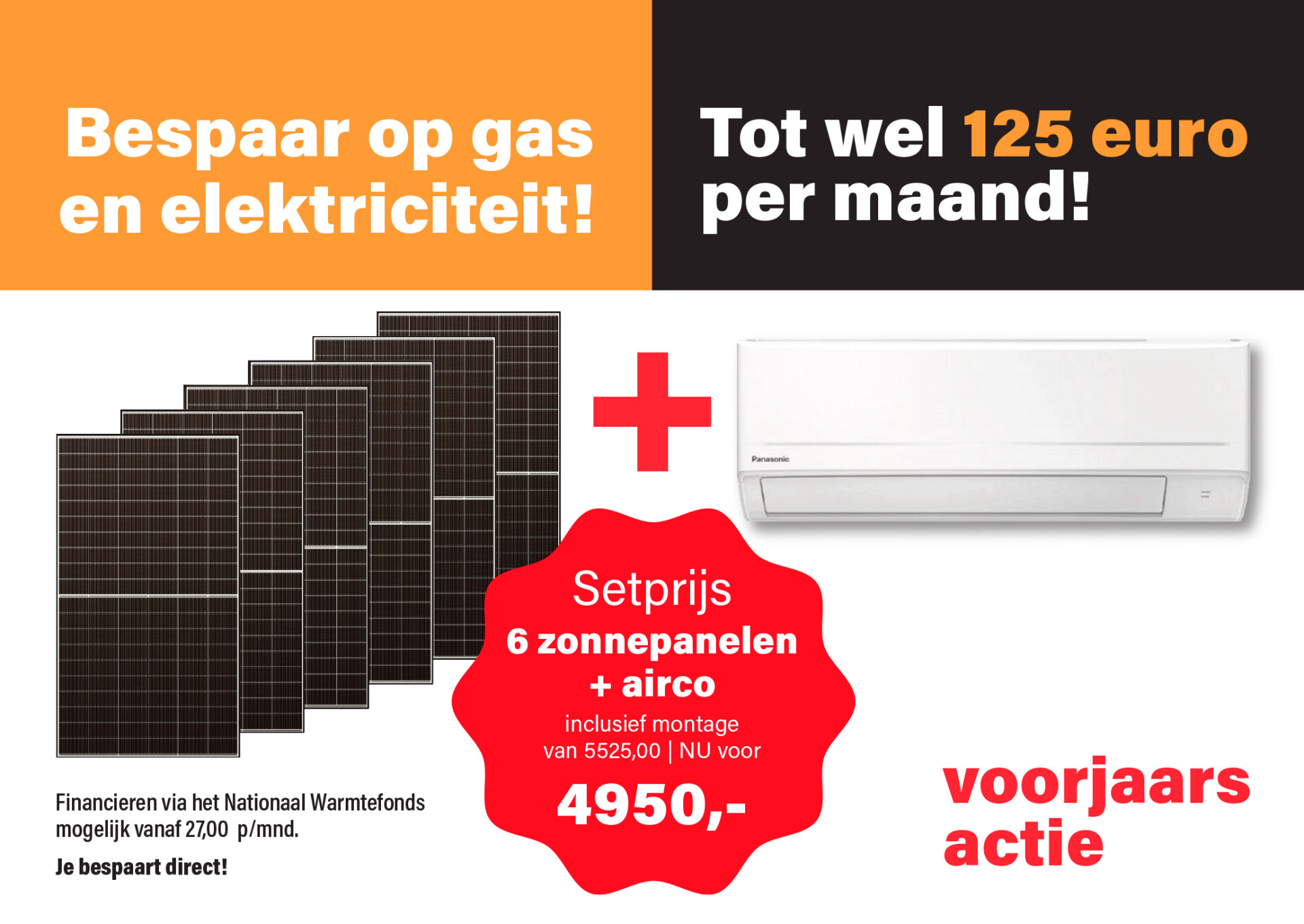 Airco en zonnepanelen gas besparen